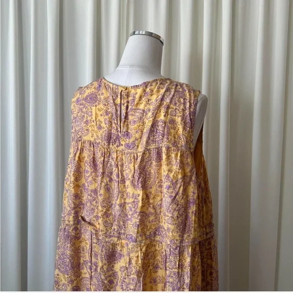 J Jill Boho Tiered Maxi Dress Paisley Print Sleeveless Cottagecore Peasant 2X - Picture 2 of 8